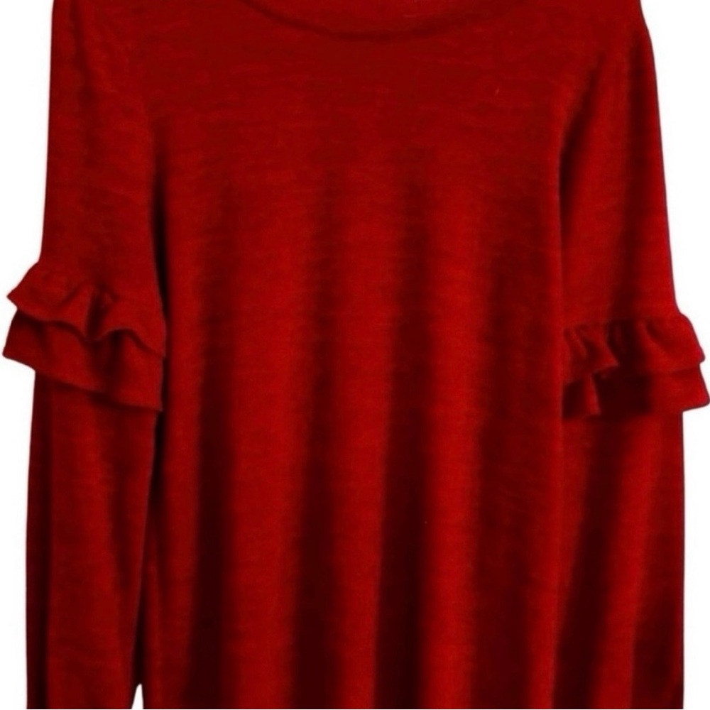 Pinkblush Vibrant Red Ruffle Sweater Maternity Medium